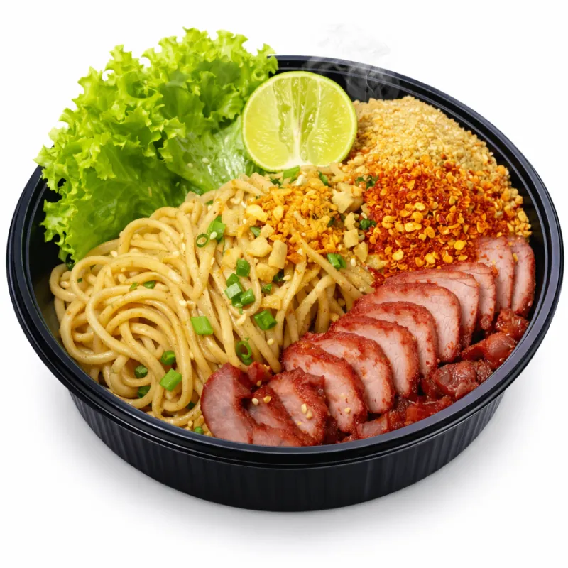 ราเมน บะหมี่ยำ หมูย่างอบน้ำผึ้ง